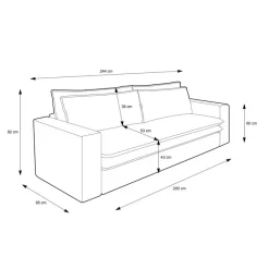 Wohnen Dreisitzer Bettsofa in Hellbraun Cord - Anyna