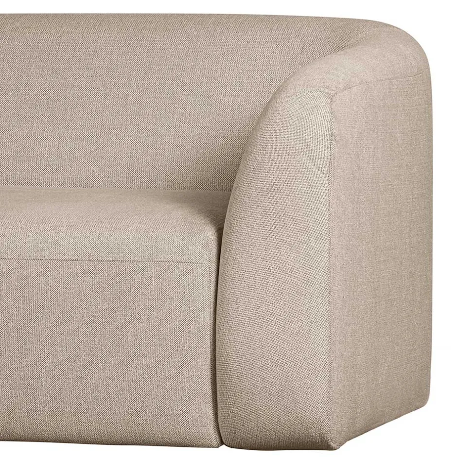 Wohnen Dreisitzer Couch aus Chenille in Beige - Chake