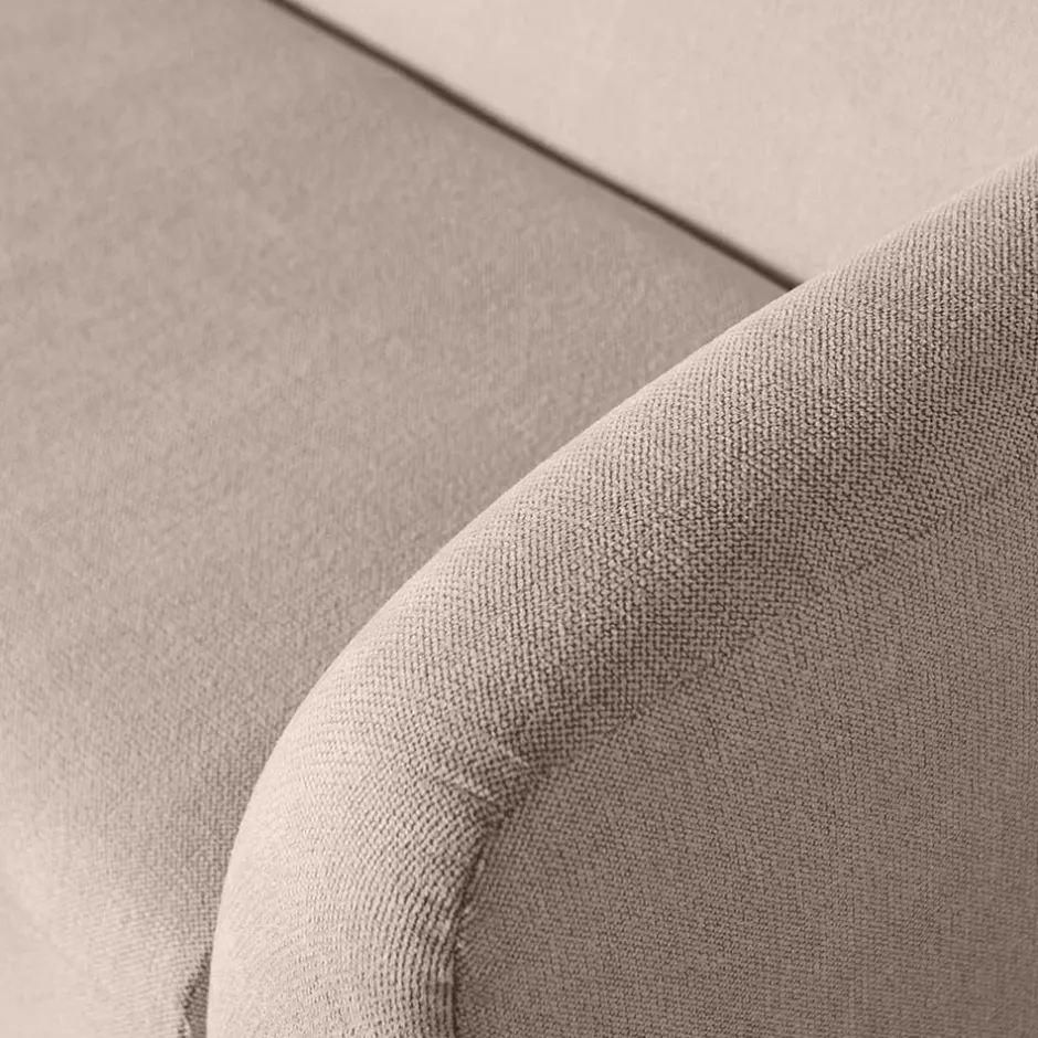 Wohnen Dreisitzer Couch aus Chenille in Beige - Chake