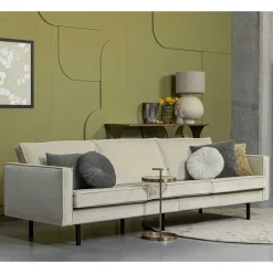 Dreisitzer Couch in Graugrün Samtbezug - Vontada^Wohnen