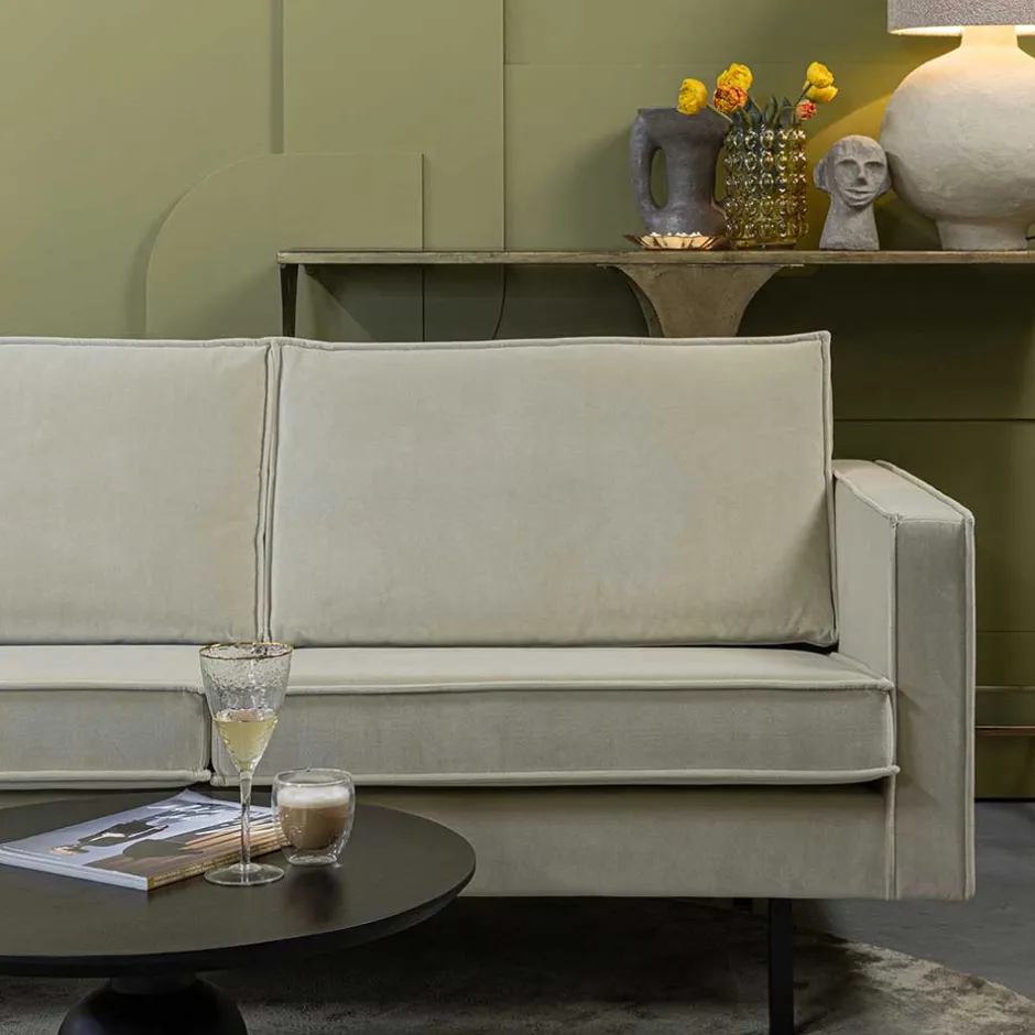 Dreisitzer Couch in Graugrün Samtbezug - Vontada^Wohnen