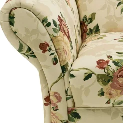 Wohnen Dreisitzer Couch mit Rosen Stoffbezug - Bracas