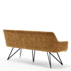 Wohnen Dreisitzer Esstisch Polsterbank in Ocker Velours - Cacassa