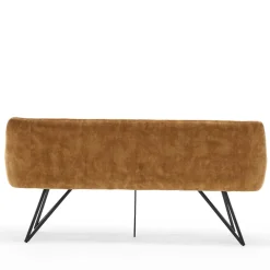 Wohnen Dreisitzer Esstisch Polsterbank in Ocker Velours - Cacassa