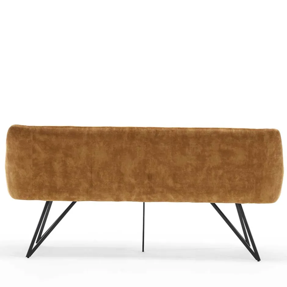 Wohnen Dreisitzer Esstisch Polsterbank in Ocker Velours - Cacassa