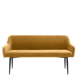 Dreisitzer Esstischbank in Senfgelb Samt - Ligurian^Wohnen Hot