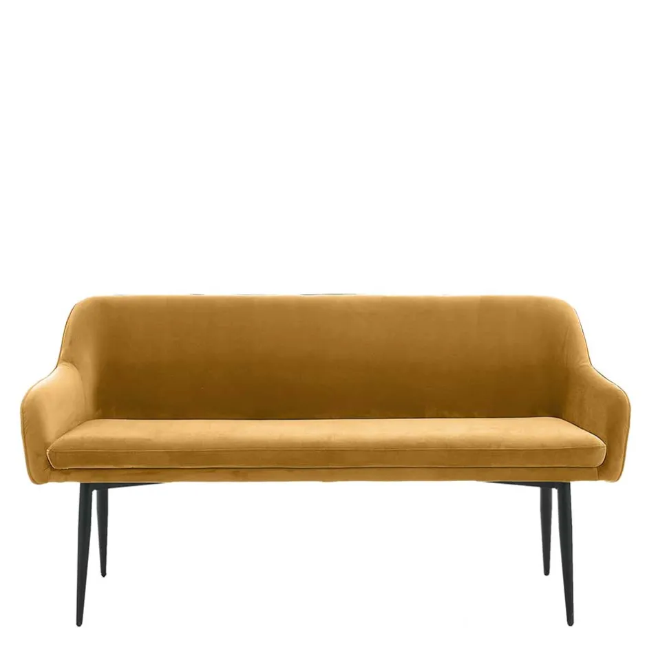 Dreisitzer Esstischbank in Senfgelb Samt - Ligurian^Wohnen Hot