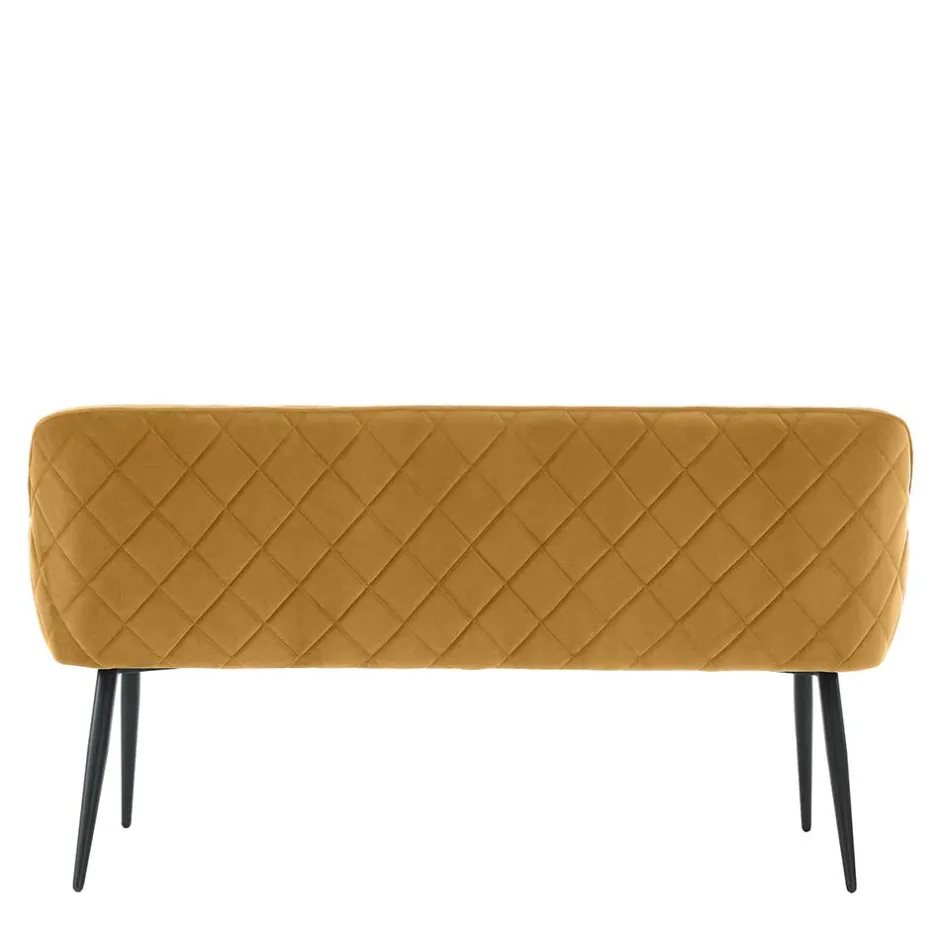 Dreisitzer Esstischbank in Senfgelb Samt - Ligurian^Wohnen Hot