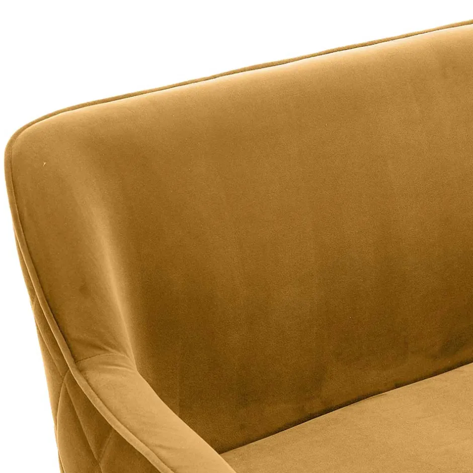 Dreisitzer Esstischbank in Senfgelb Samt - Ligurian^Wohnen Hot