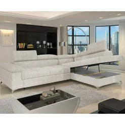 Wohnen Dreisitzer Funktionscouch in Cremeweiß - Cryptos