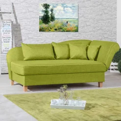 Dreisitzer Polsterliege in Gelbgrün mit Buche - Blace^Wohnen Online