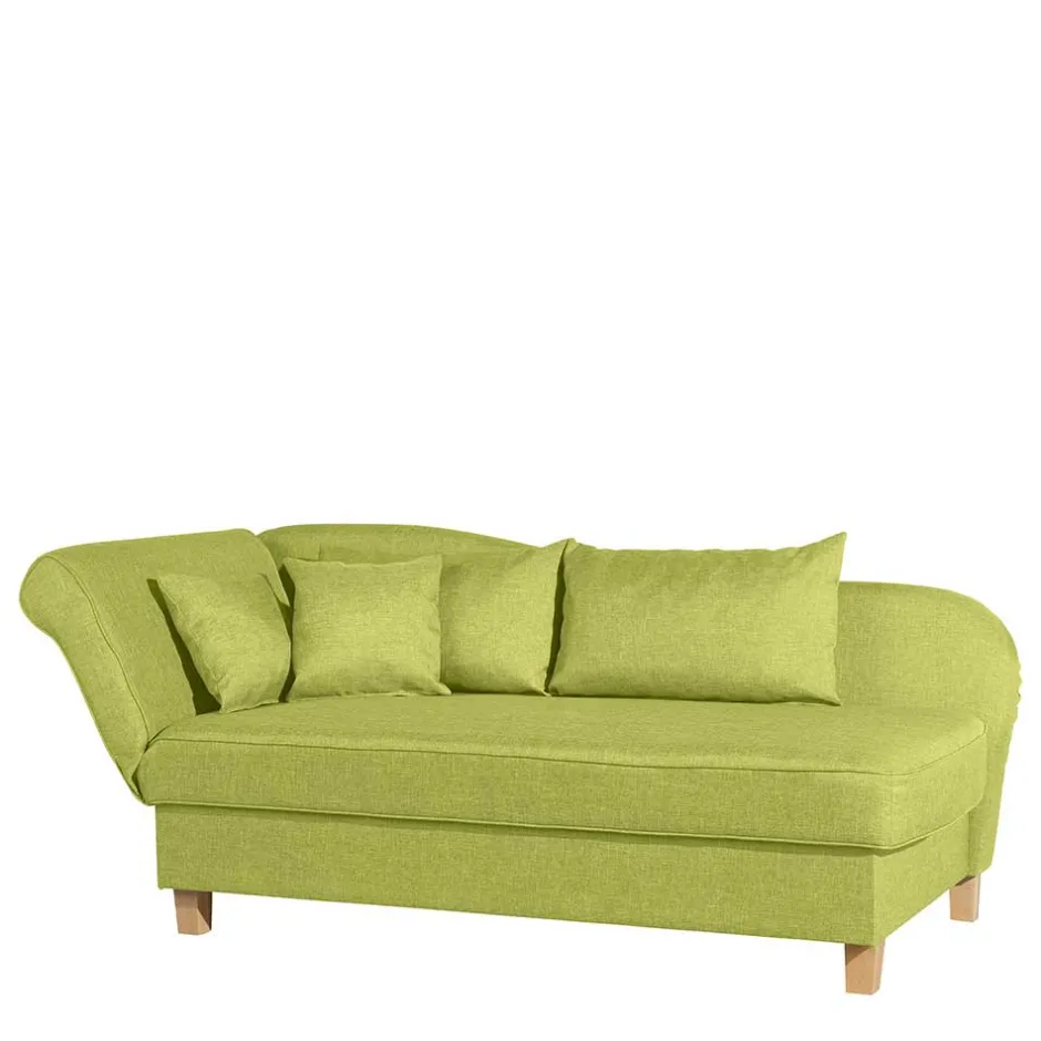 Dreisitzer Polsterliege in Gelbgrün mit Buche - Blace^Wohnen Online
