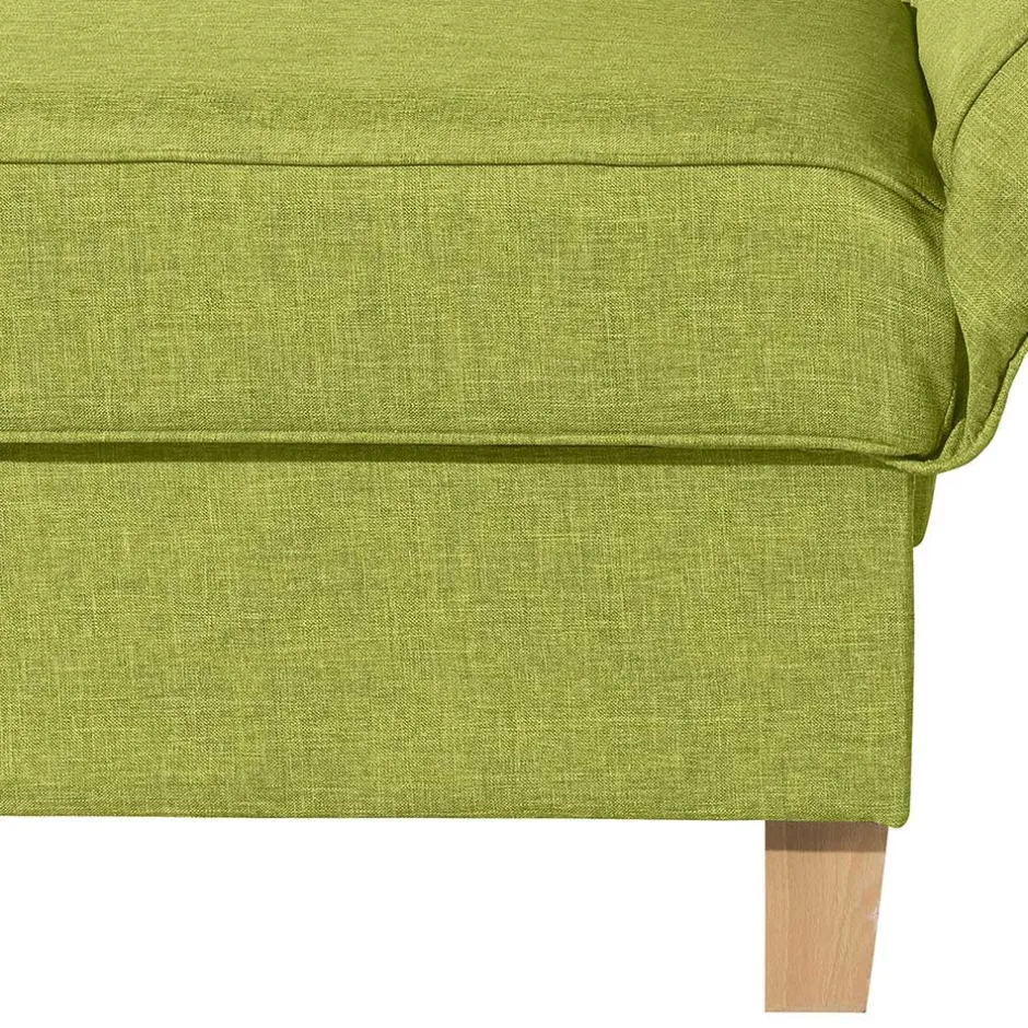 Dreisitzer Polsterliege in Gelbgrün mit Buche - Blace^Wohnen Online