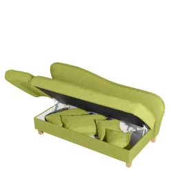 Dreisitzer Polsterliege in Gelbgrün mit Buche - Blace^Wohnen Online