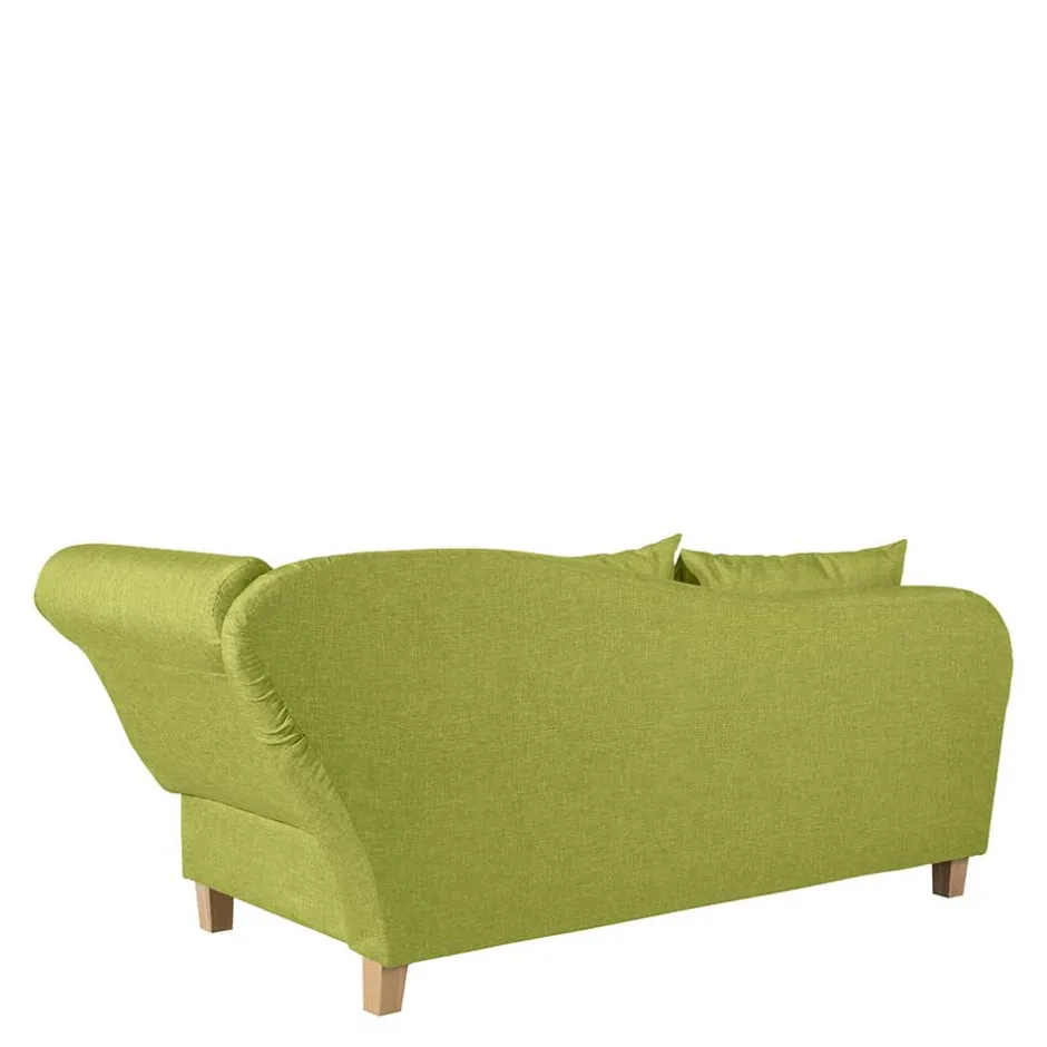 Dreisitzer Polsterliege in Gelbgrün mit Buche - Blace^Wohnen Online