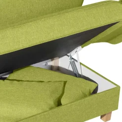 Dreisitzer Polsterliege in Gelbgrün mit Buche - Blace^Wohnen Online