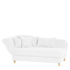 Dreisitzer Recamiere in Cremeweiß mit Buche - Vramossa^Wohnen