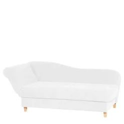 Dreisitzer Recamiere in Cremeweiß mit Buche - Vramossa^Wohnen