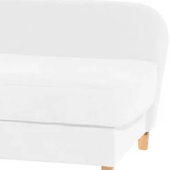 Dreisitzer Recamiere in Cremeweiß mit Buche - Vramossa^Wohnen