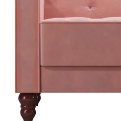 Dreisitzer Schlafcouch in Rosa Samtbezug - Norteba^Wohnen Clearance