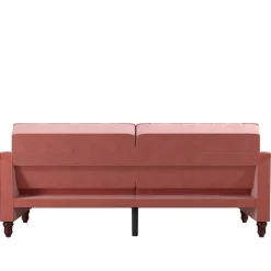 Dreisitzer Schlafcouch in Rosa Samtbezug - Norteba^Wohnen Clearance