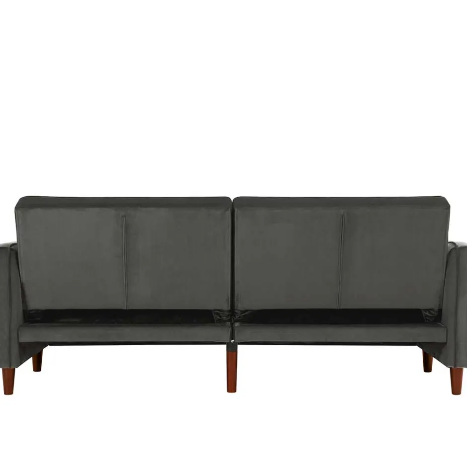 Wohnen Dreisitzer Schlafcouch in Grau Samt - Lessia