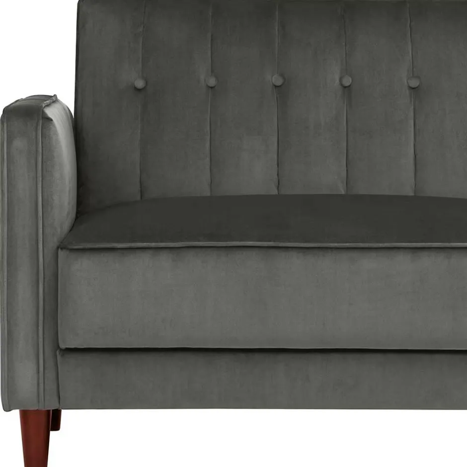 Wohnen Dreisitzer Schlafcouch in Grau Samt - Lessia