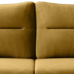 Dreisitzer Schlafcouch in Senfgelb Samt - Ombragon^Wohnen Outlet