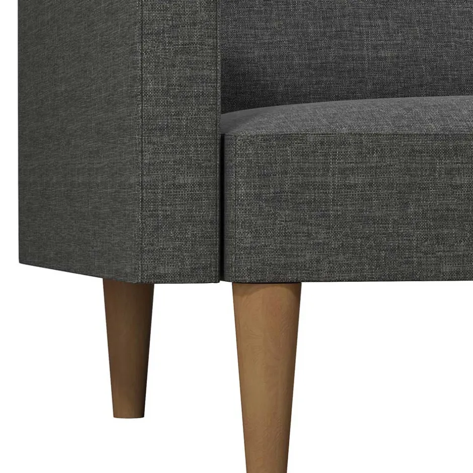 Wohnen Dreisitzer Schlafsofa in Grau und Holz Natur - Maragas