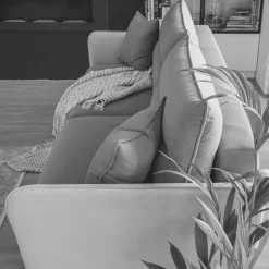 Wohnen Dreisitzer Wohnzimmersofa in Blaugrau Velours - Chiyom