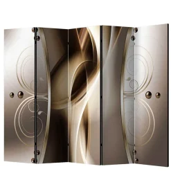 Wohnen Druck Paravent mit elegantem Motiv in Grau Brau - Lozenna