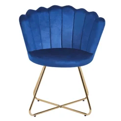 Dunkelblaue Muschelstühle aus Samt - Ryan (2er Set)^Wohnen Discount