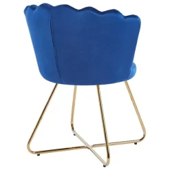 Dunkelblaue Muschelstühle aus Samt - Ryan (2er Set)^Wohnen Discount