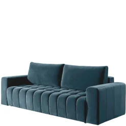 Dunkelblaue Schlafcouch mit drei Sitzplätzen - Beliava^Wohnen Discount