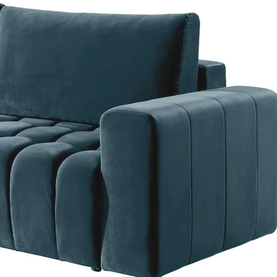 Dunkelblaue Schlafcouch mit drei Sitzplätzen - Beliava^Wohnen Discount