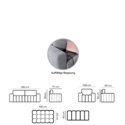 Dunkelblaue Schlafcouch mit drei Sitzplätzen - Beliava^Wohnen Discount