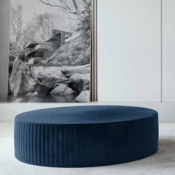 Wohnen Dunkelblauer Polsterhocker mit 27 cm Höhe - Stem