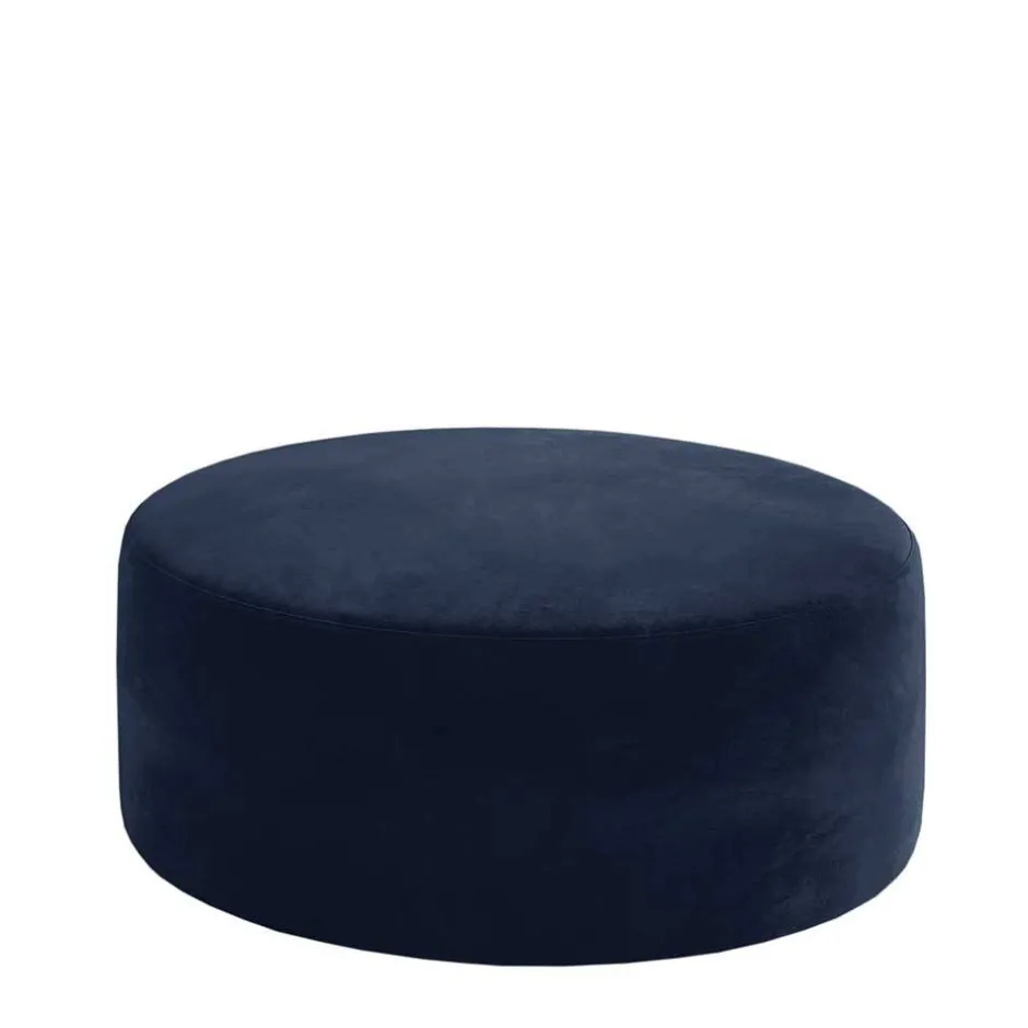 Dunkelblauer Sitzhocker aus Samt - Blou^Wohnen Discount