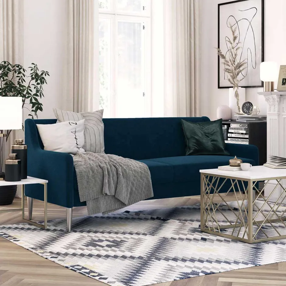 Dunkelblaues Sofa mit drei Sitzplätzen - Agadi^Wohnen