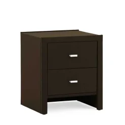 Wohnen Dunkelbraune Nachtkommode Mono mit Kunstleder 54 cm hoch