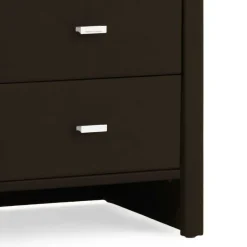 Wohnen Dunkelbraune Nachtkommode Mono mit Kunstleder 54 cm hoch
