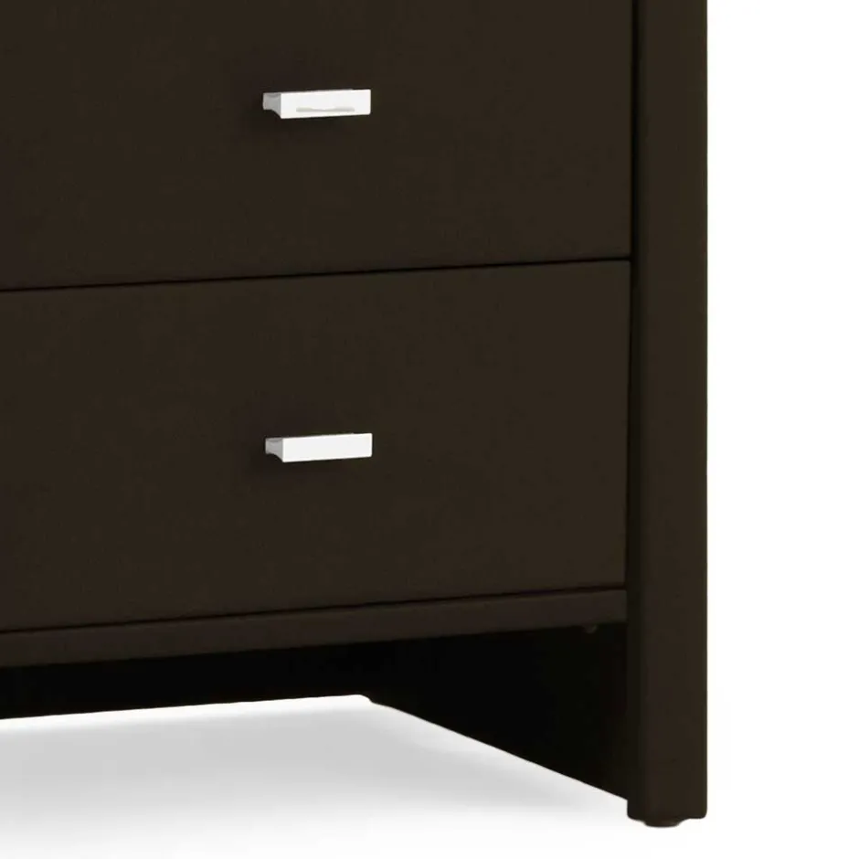 Wohnen Dunkelbraune Nachtkommode Mono mit Kunstleder 54 cm hoch
