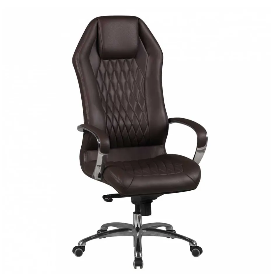 Dunkelbrauner Chefsessel aus Leder - Montigue^Wohnen Sale