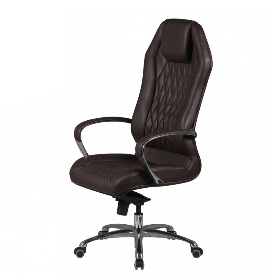 Dunkelbrauner Chefsessel aus Leder - Montigue^Wohnen Sale