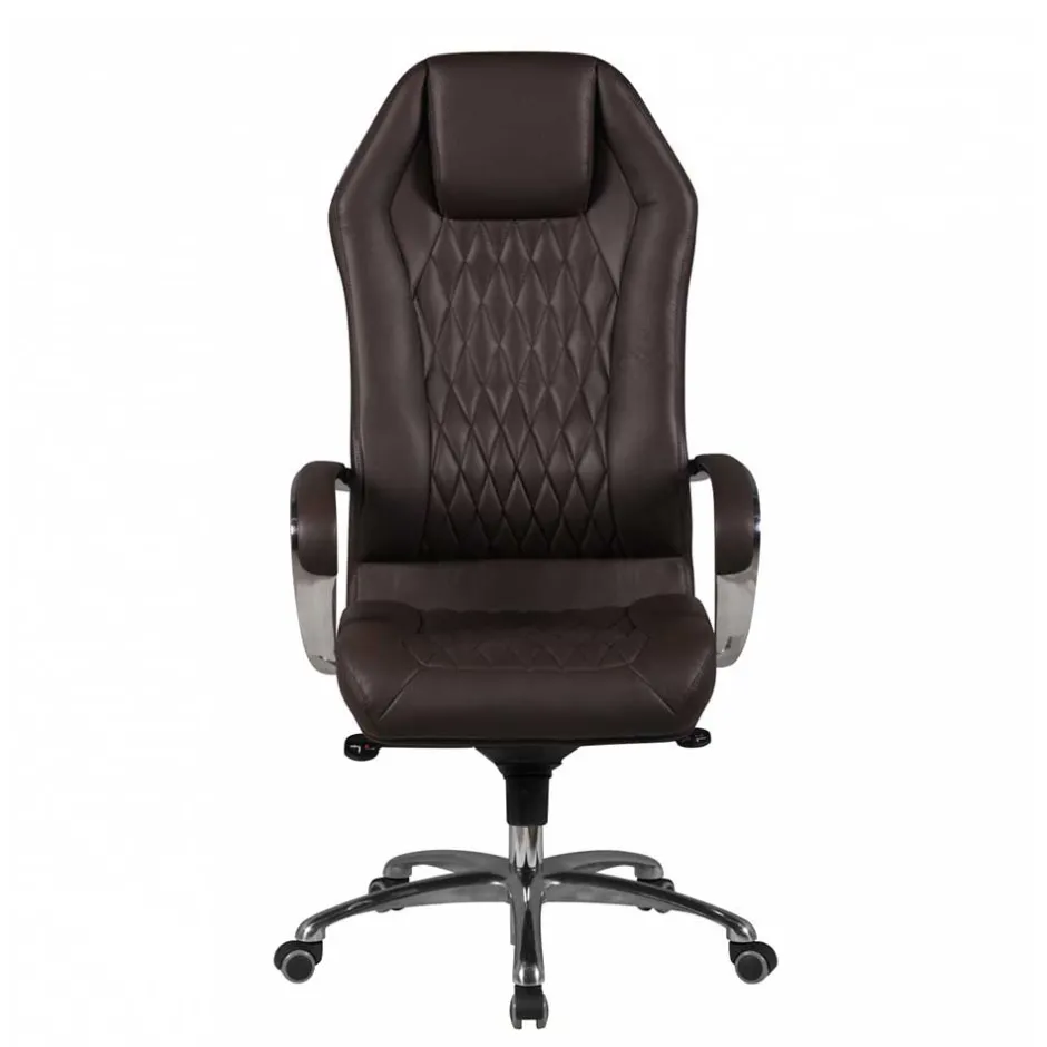 Dunkelbrauner Chefsessel aus Leder - Montigue^Wohnen Sale