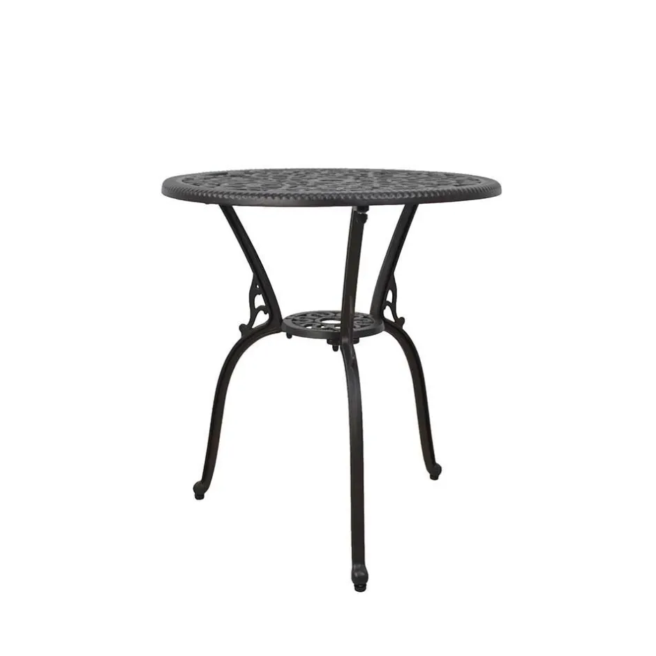 Wohnen Dunkelbrauner Metalltisch für Garten Hocumola dekorativ gestaltet