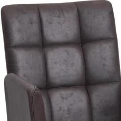 Wohnen Dunkelbrauner Tischsessel aus Microfaser - Domiano