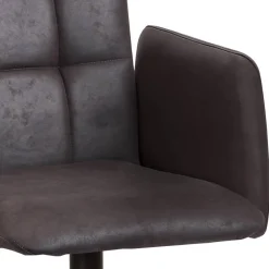 Wohnen Dunkelbrauner Tischsessel aus Microfaser - Domiano