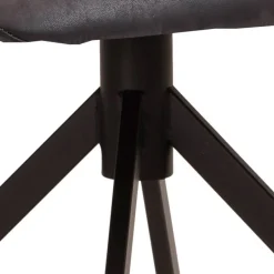 Wohnen Dunkelbrauner Tischsessel aus Microfaser - Domiano