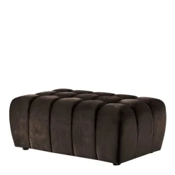 Wohnen Dunkelbrauner Wohnzimmerhocker aus Samt - Ladwica